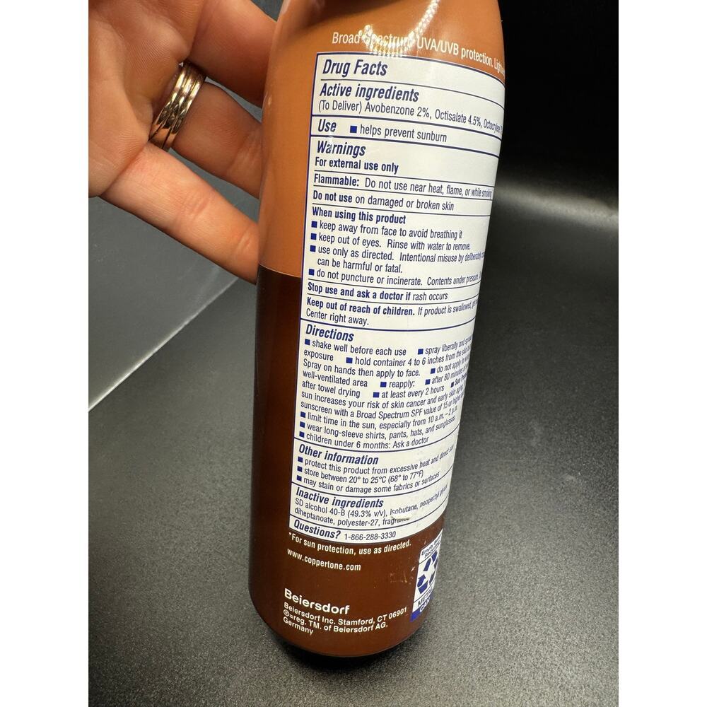 NWT Coppertone 15 Tanning Oil- non greasy & lightweight spray - Picture 4 of 4